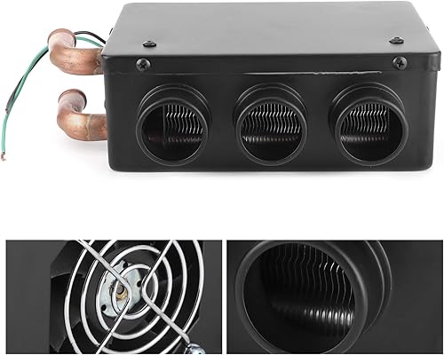 Miniatura 2 de Tyenaza Calentador de ventilador de automóvil, descongelador de coche de 12 V, 50 W, 3 agujeros, portátil, calentador de calentamiento rápido, para