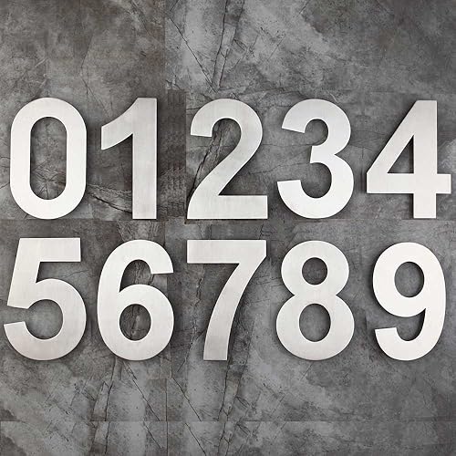 Miniatura 3 de Números flotantes modernos, súper grandes, 12 pulgadas, acero inoxidable 304 níquel cepillado, número 3 tres