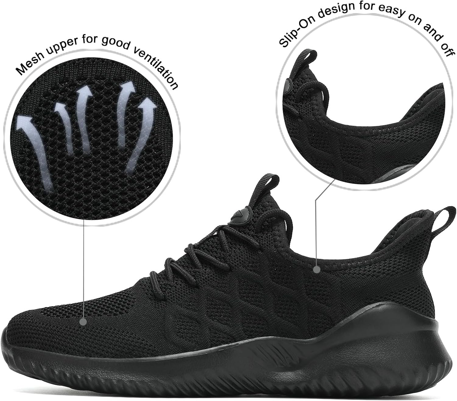 Mens Walking Shoes Running Tennis Sneakers Mesh Casual Sports Breathable Shoes - Image 2