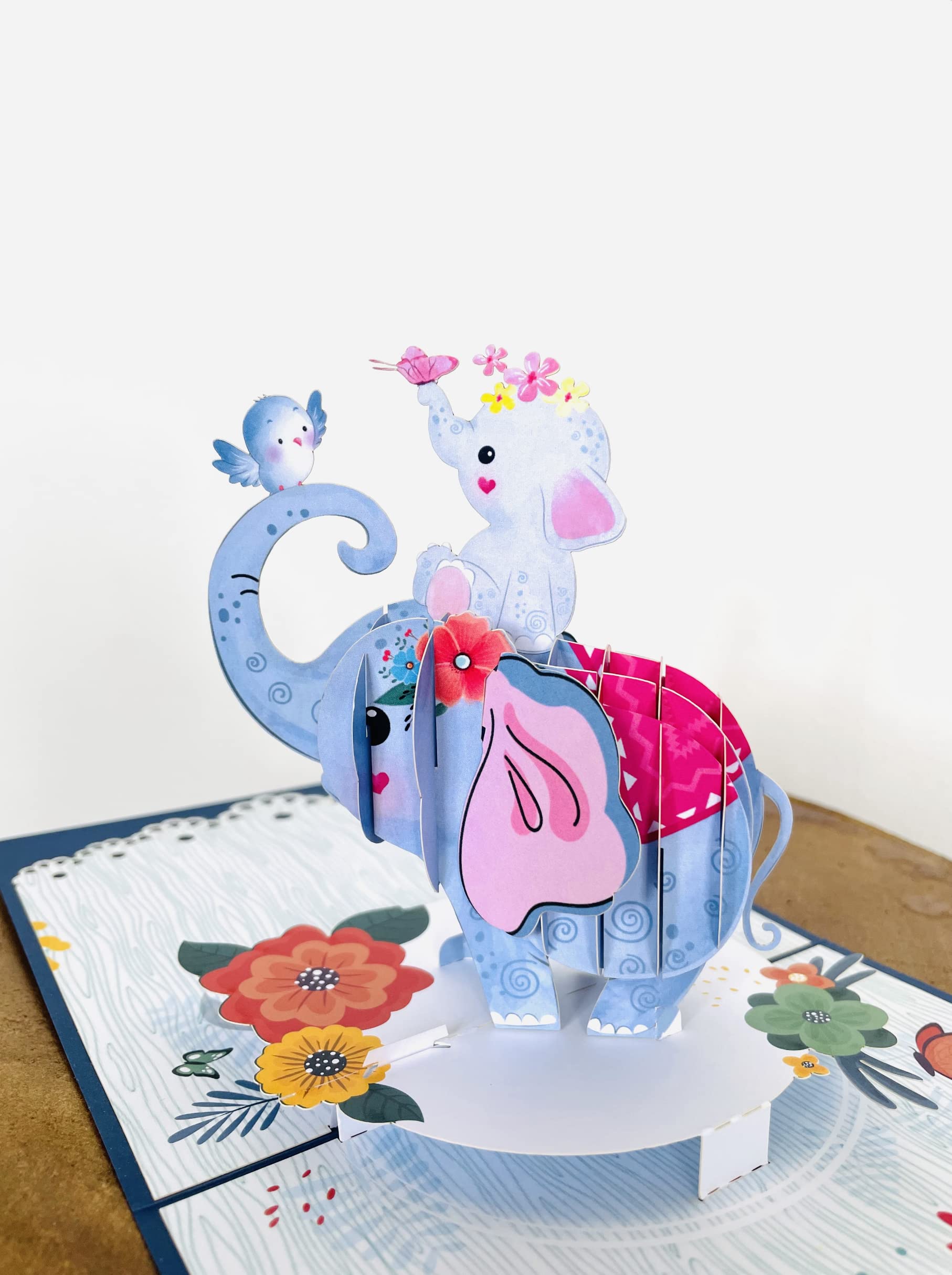 Elephant Mommy and Baby 3D Pop Up Card.Mother’s day collection. Sweet Surprise gift for first time Mothers Daughter, Wife - Image 2