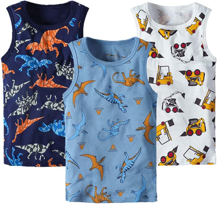 HUAER& Toddler Boys' 2-3 Pack Tank Tops
