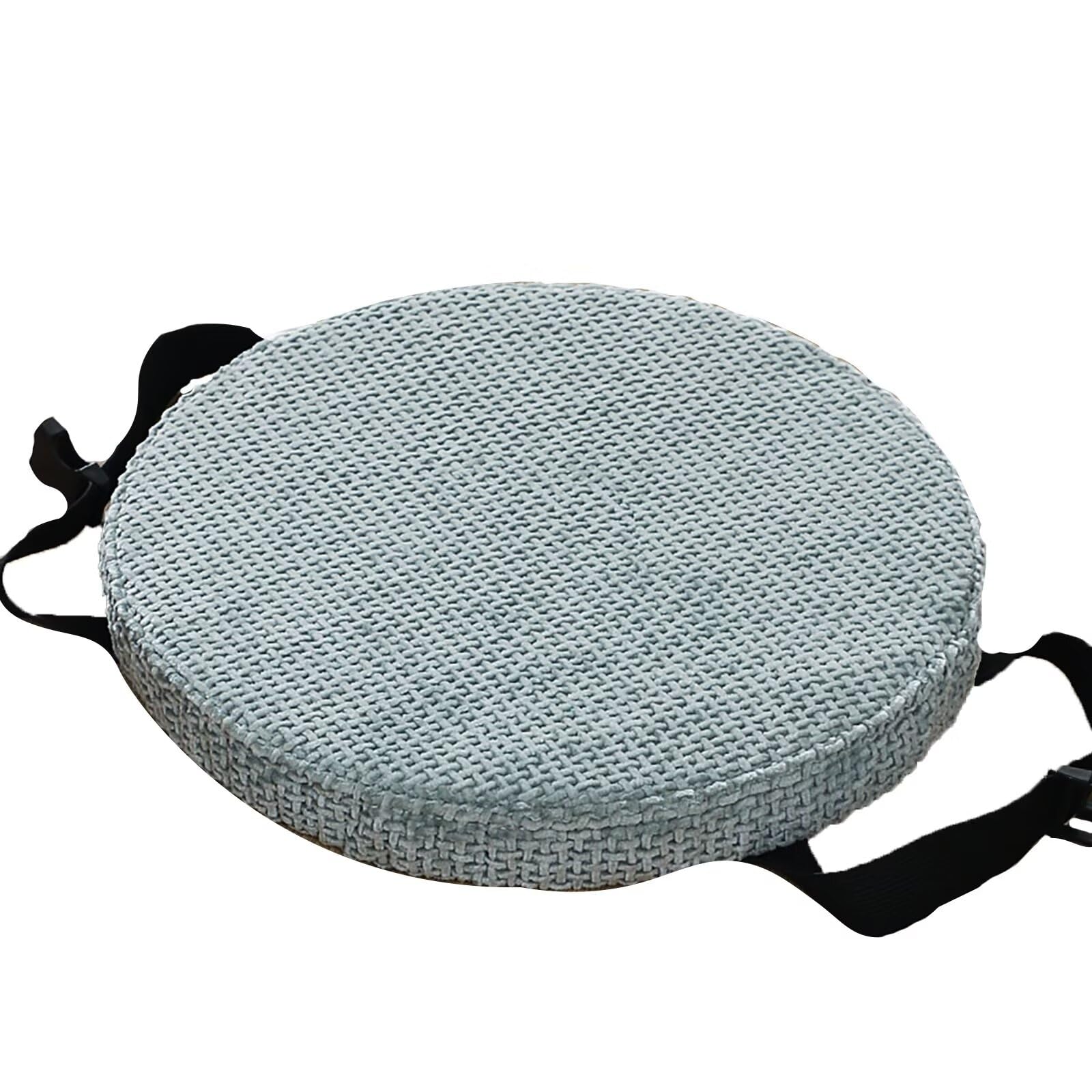 ZIBENE Round Chair Cushions 14 Inch with Ties, 14 Inch Round Seat Chair Stool Cushion Pad, Anti-Slip Thick Soft Chair Pad, Elastic Bar Stool Chair Cushions for Pub High Metal Chairs Velvet Sky Blue