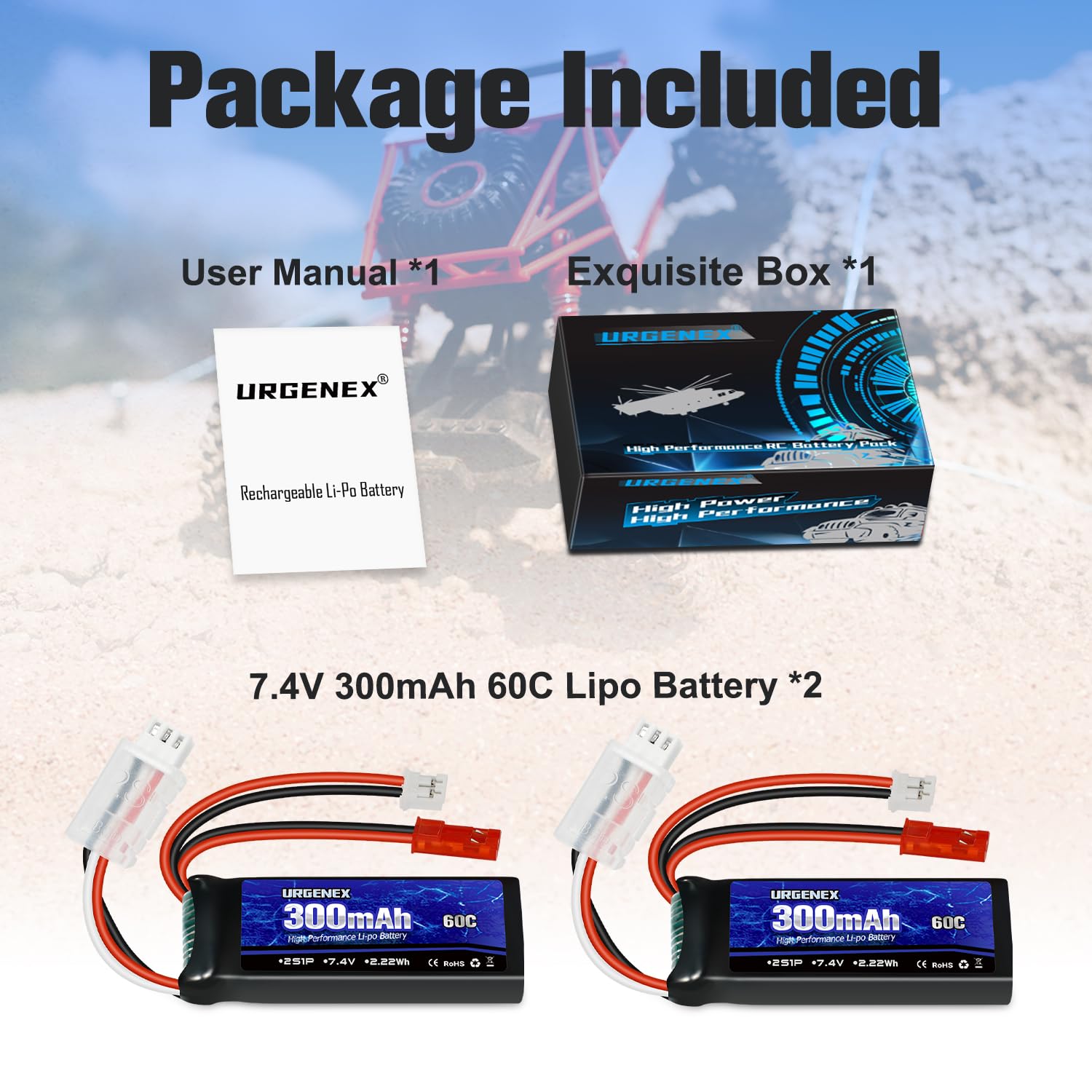LiPo 2S XT60 50C 2x Zeee 7.4V 2200mAh 50C XT60 LiPo - Batteries Pour RC Voiture Avion Drone