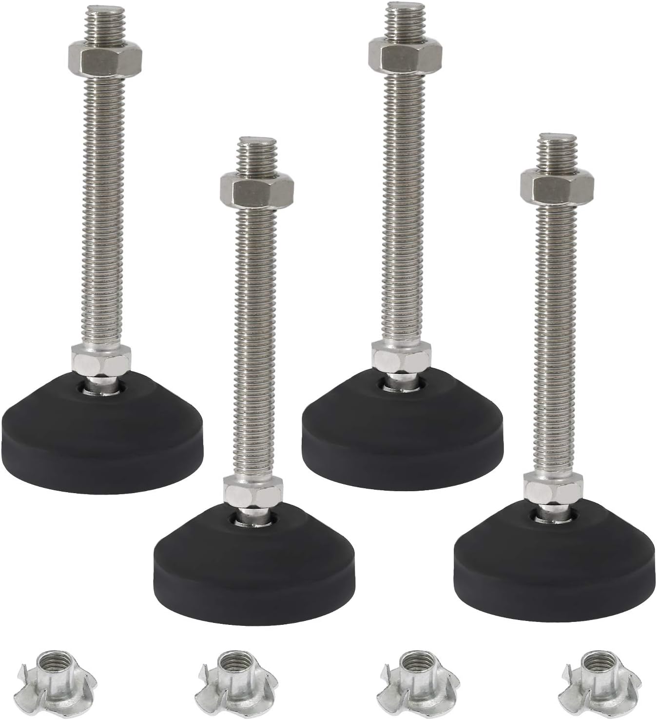 Seimneire 4pcs Swivel Furniture Leg Levelers, Adjustable