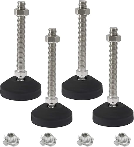 4 niveladores giratorios para patas de muebles, patas niveladoras ajustables deslizantes para mesas, sillas, armarios, banco de trabajo, estante de