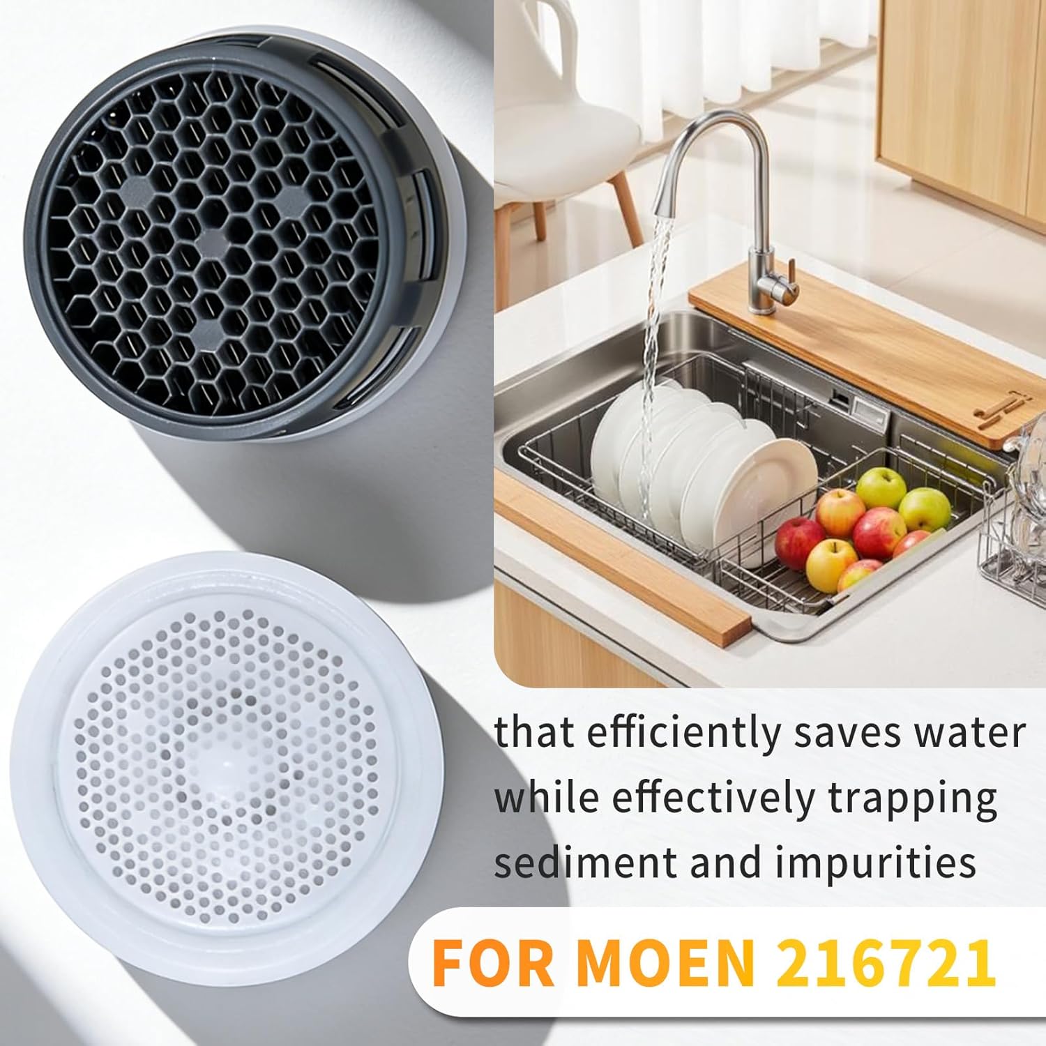 216721 Water Faucet Aerator for Moen Bathroom Kitchen Sink Inserts Replacement Parts 1.0 gallon per minute 2 pcs