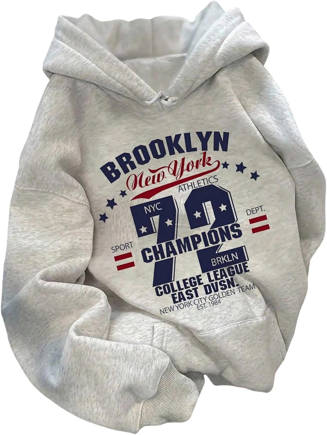 GORGLITTER Women's Letter Graphic Hoodies Drawstring Long Sleeve Sweatshirt Pullover