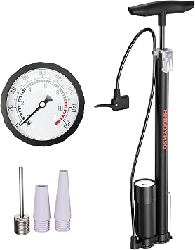 Floor Bike Pump with Gauge, HHDQYMSG 160 PSI High Pressure,Bicycle Pump Suitable for Road and Mountain Bikes, Baby Stroller, Balls