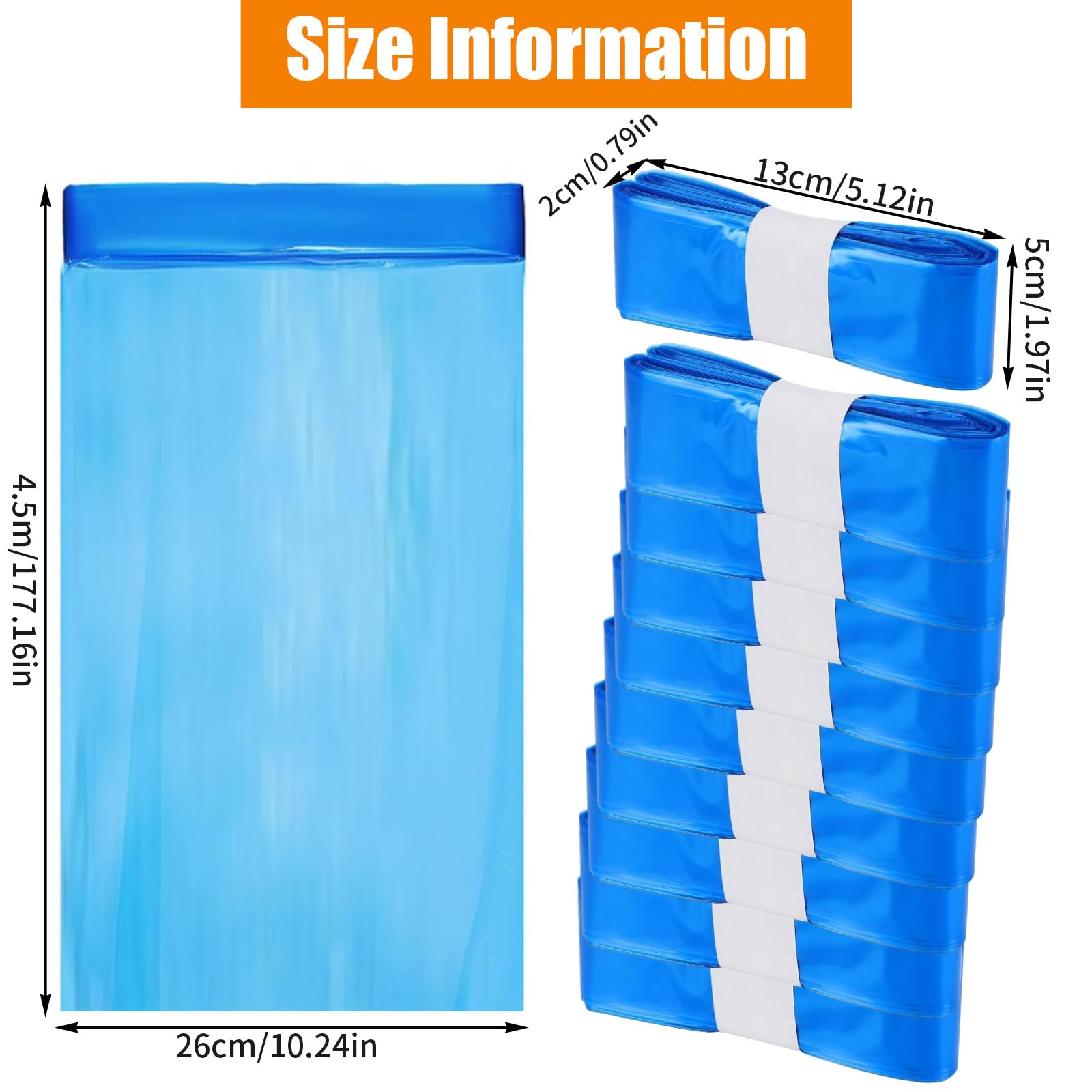10Pcs Recharge Poubelle Couche mit Excellente Résistance, 4,5m Sac Poubelles Casse & Anti-Odeur, Recharges Seau Couches Grande Capacité pour Compatible Seaux Couche Bebe Types Tous, Seau Litière Chats