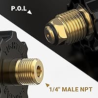 Vista 4 de Onlyfire 5041 Soft Nose POL Propane Gas Fitting Adapter with Excess Flow X 1/4 Inch Male Pipe Thread, Brass