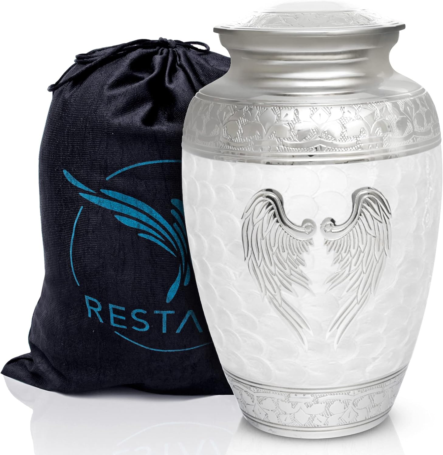Buy Angel Wings Urns for Ashes Adult Male. White Cremation urns for