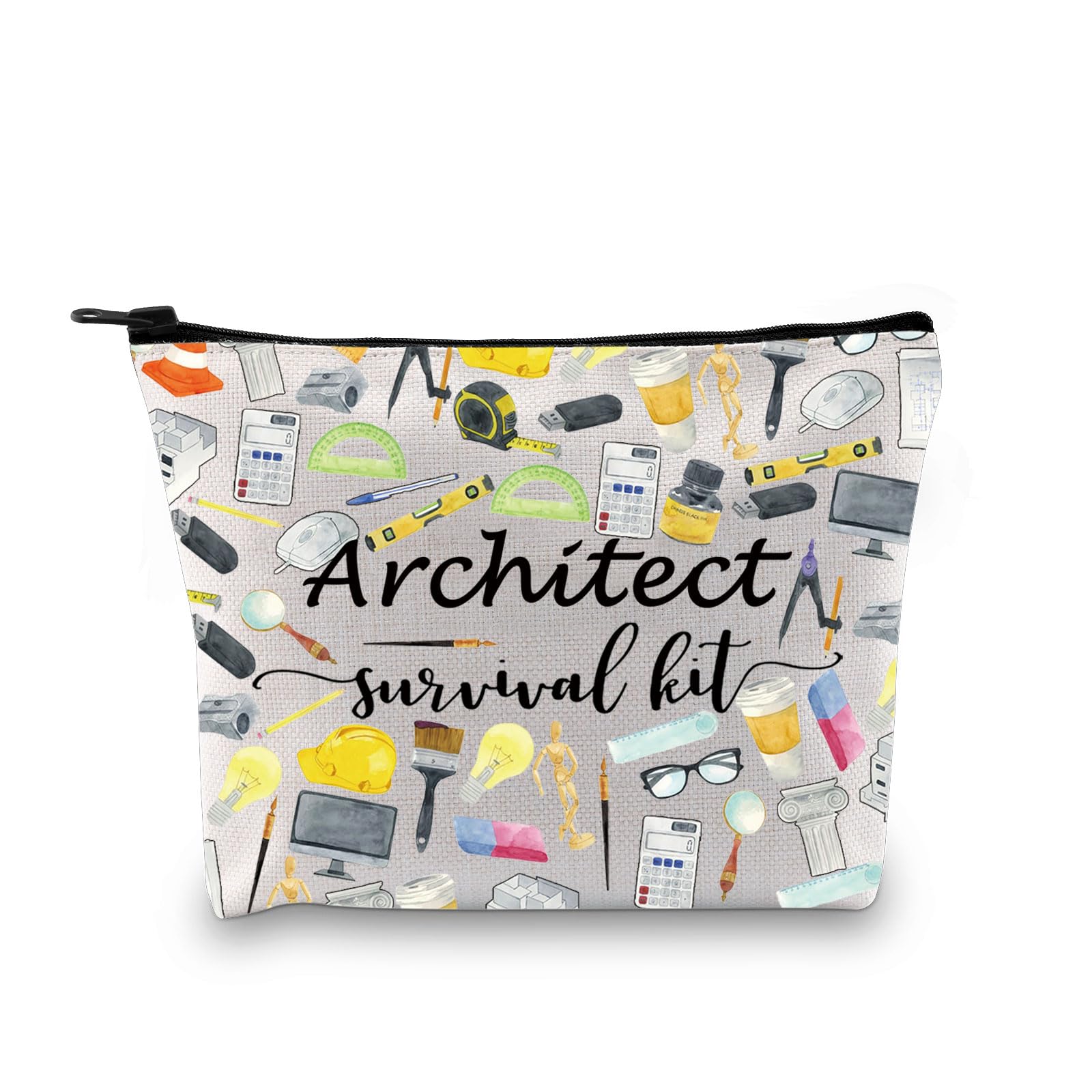 Architecture Gifts Architecture Student Gift Architect Survival Kit Zipper Pouch Funny Makeup Bag for Architects (Architect Bag EU)