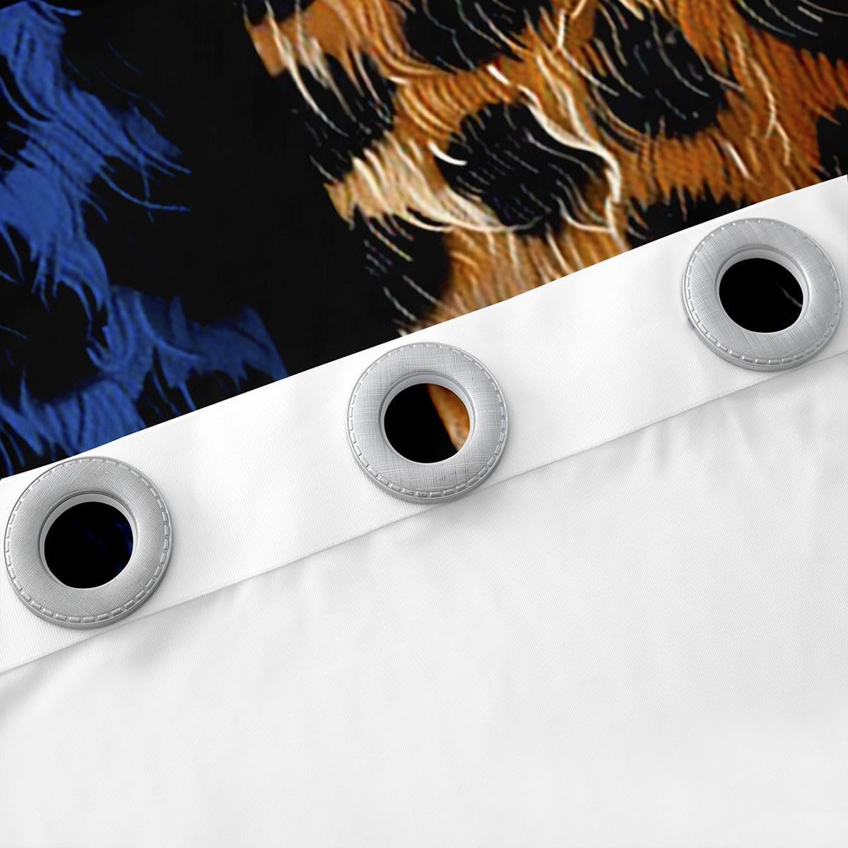 African Cheetah Window Curtains Wild Leopard Print Darkening Blackout Curtains Geometric Blue Rectangle Window Treatments Western Farmhouse Grommet Top 2 Panel Set Drapes,52Wx90L