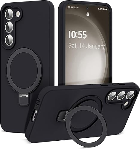 Funda para Samsung Galaxy S23 con soporte magnético invisible [compatible con Mag-Safe] probada contra caídas militares [protección completa de la
