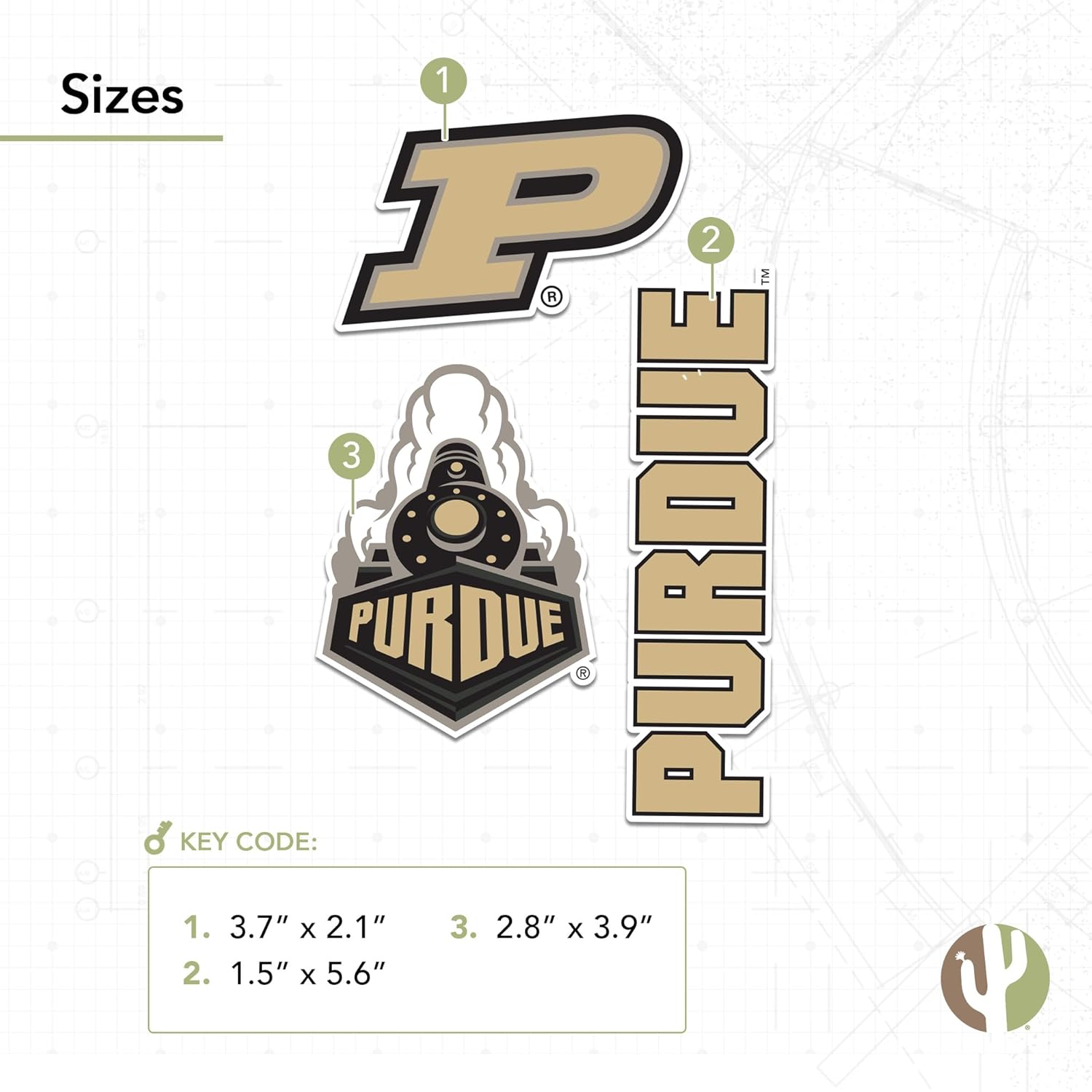 Desert Cactus Purdue University Sticker Boilermakers Vinyl Decals Laptop Water Bottle Car Scrapbook T5 (Type 5-1) - Image 4