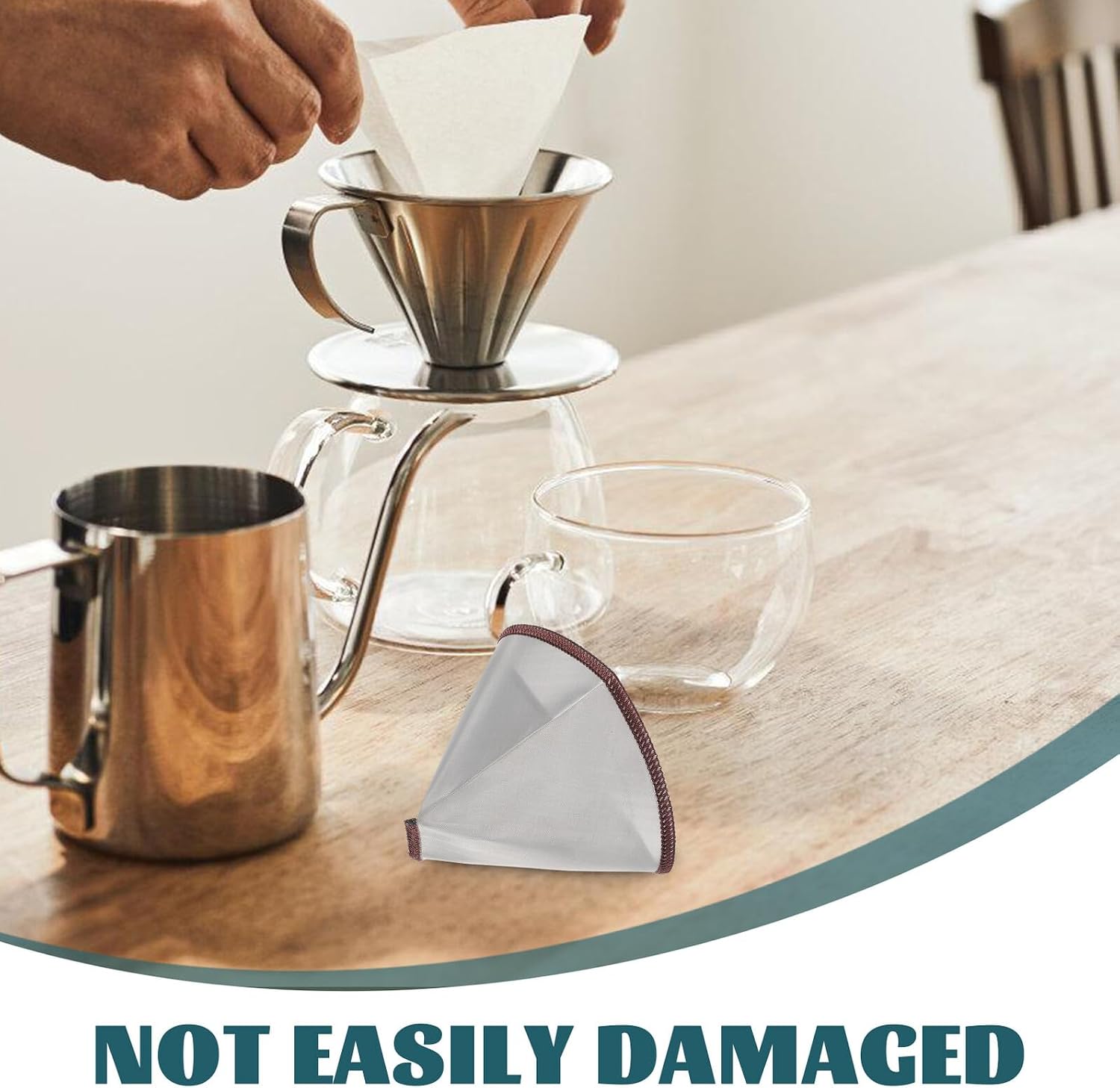 Didiseaon Small Stainless Steel Coffee Filter Mesh Reusable Drip Bag for Espresso and Cup Brewing Portable Lightweight Coffee Supplies for Home Office Travel Food-safe Filtering Accessory