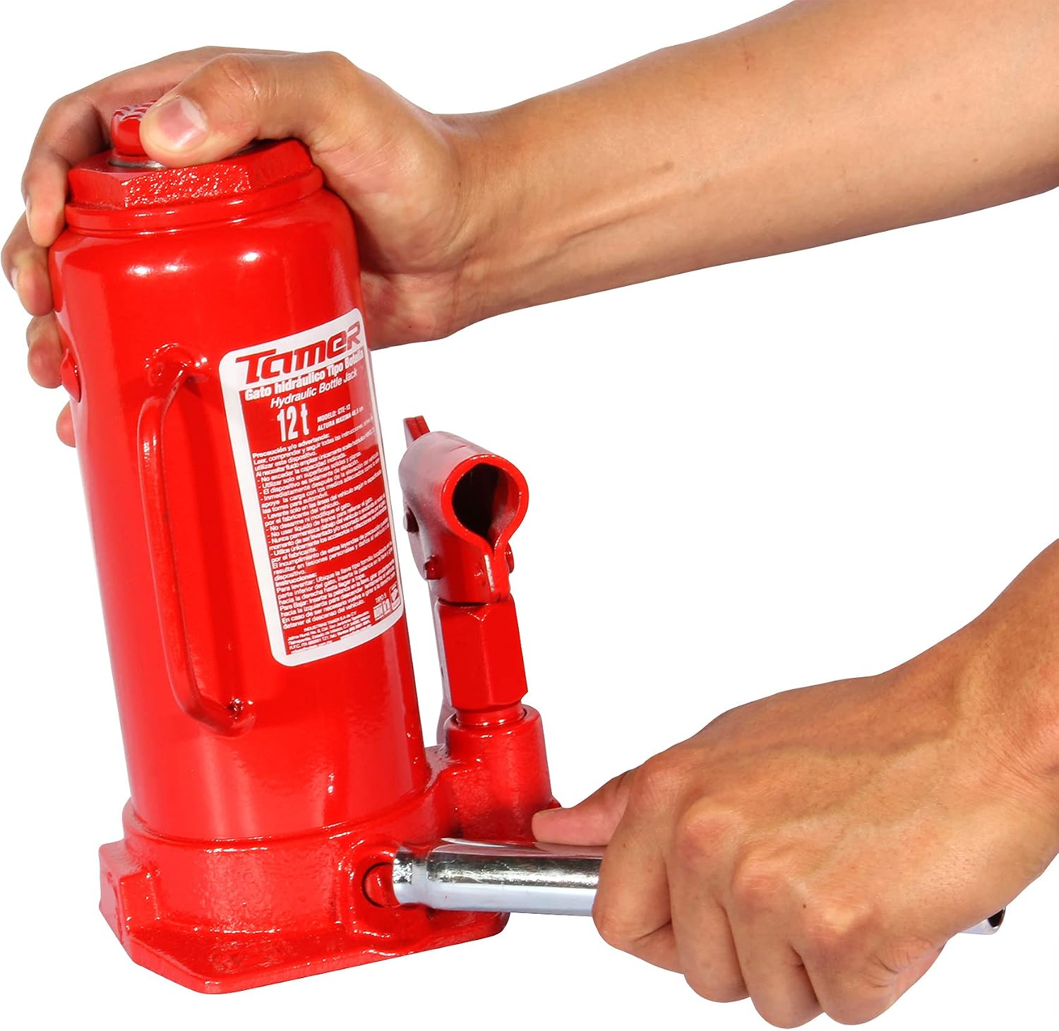 TAMER GTE-12-US Hydraulic Bottle Jack with Extension Screw 12 Ton