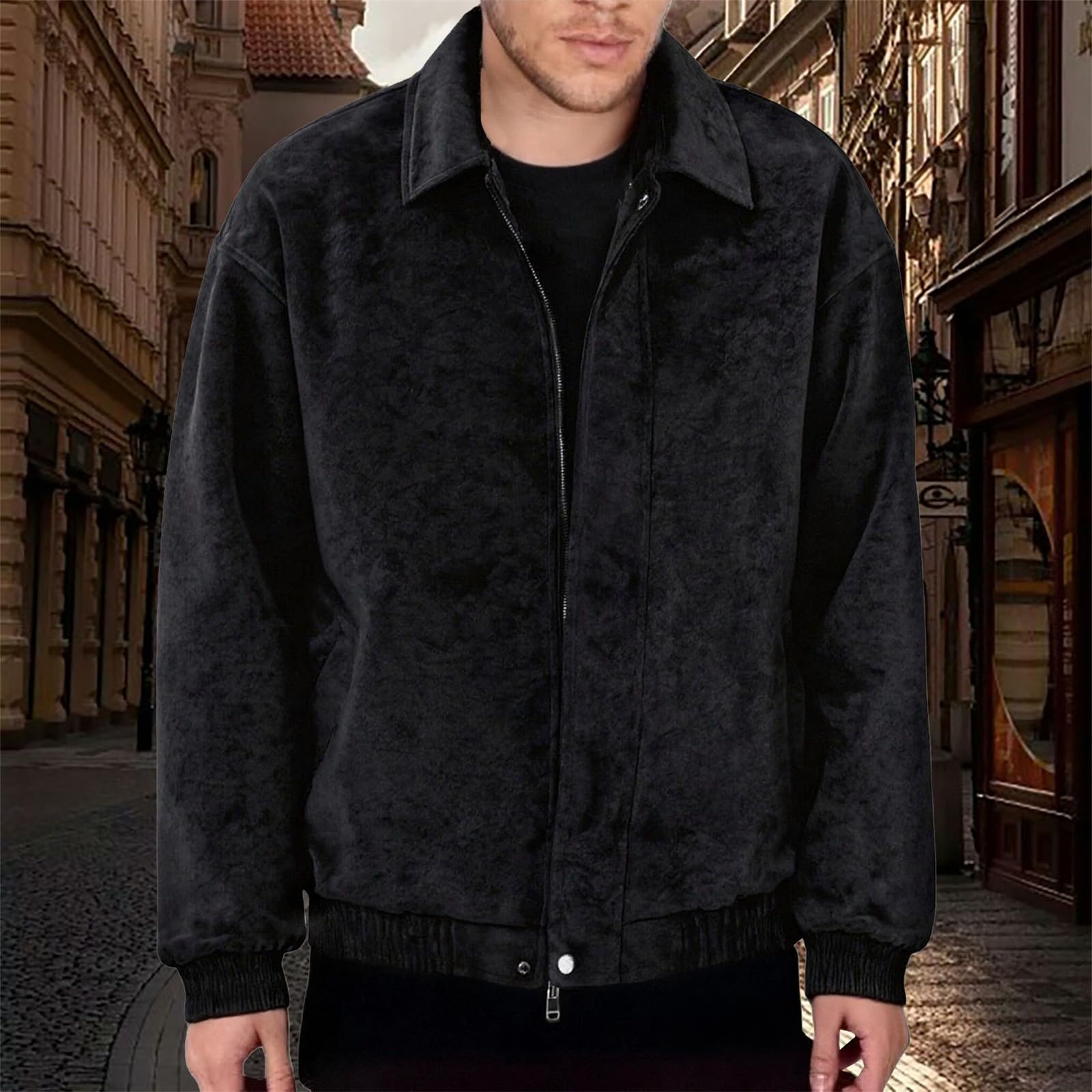 Giacca in pelle da uomo, in ecopelle, bomber, da moto, classica, college | Giacca in ecopelle con polsini regolabili, giacca da lavoro con risvolti, giacca western, tinta unita