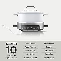 Vista 9 de Ninja Foodi 6.5 qt Everyday PossibleCooker, 6-in-1 Functionality, Multi Cooker, Slow Cooker, Stainless Steel/White, MC1100 (Renewed)