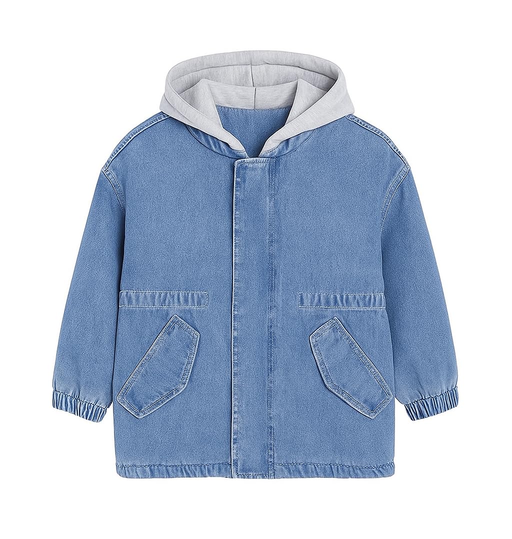 Bold N Elegant Kids Denim Hoodie Jacket with Fur Lining & Cartoon Monster Print | Winter Hooded Jacket for Boys & Girls 4 ... - Review, Price and Buying Guide