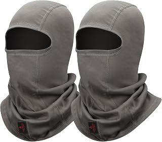 FR Face Mask for Men – Fire Resistant Balaclava Welding Head Cover, 100% Cotton Full Face Hood & Neck Protector