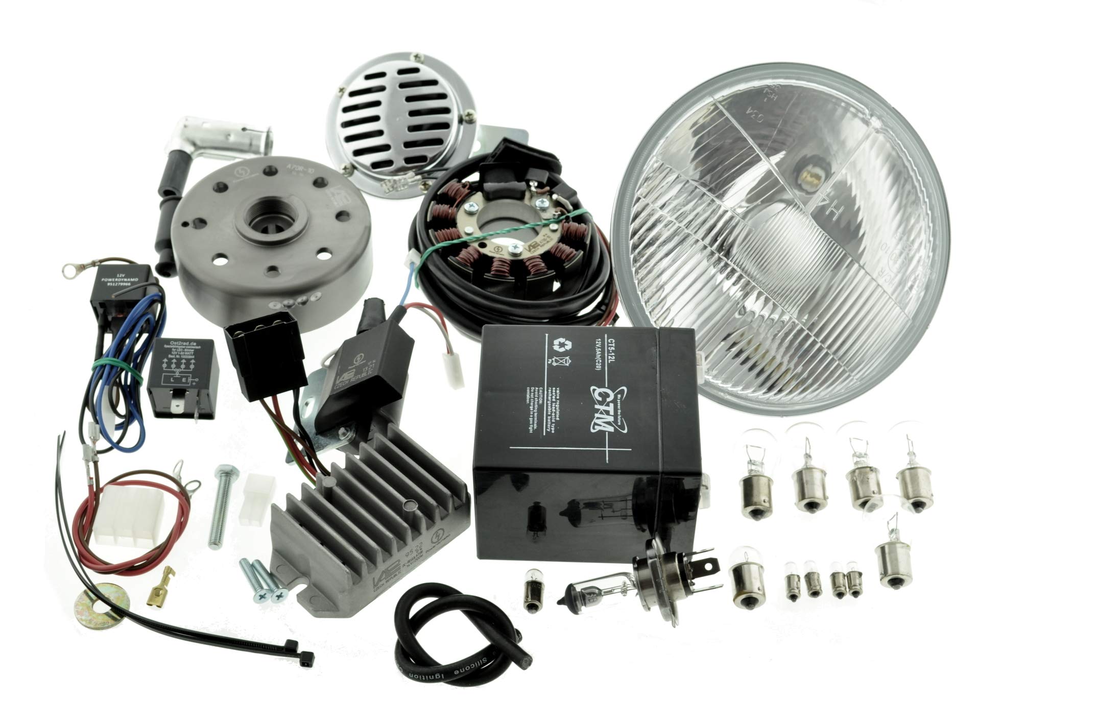 Umbausatz Zündung Vape für MZ ETS TS 125 150 komplett 12V mit Reflektor H4