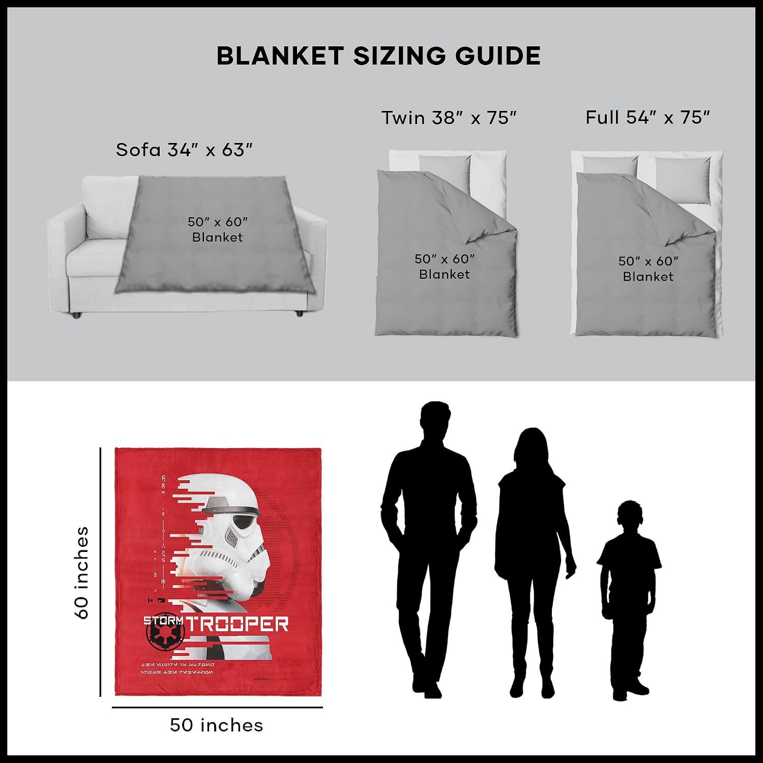 Disney Star Wars, Andor Storm Trooper, Silk Touch Throw Blanket, 50 x 60 Inches