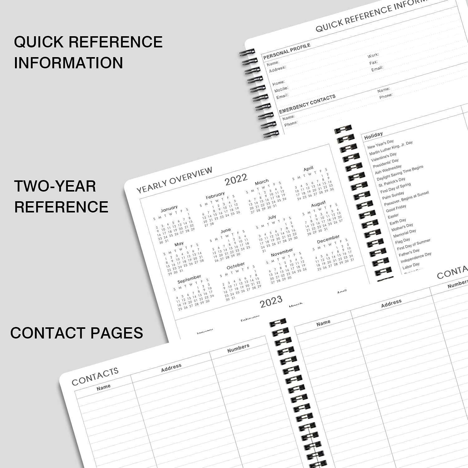 2022 Planner - Planner 2022 with Weekly & Monthly Spreads, Jan 2022 - Dec 2022, Strong Twin - Wire Binding, Round Corner, Improving Your Time Management Skill : Office Products