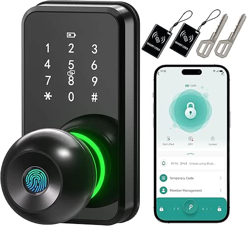 Smart Door Lock with Knob, LinkThai Keyless Entry Fingerprint Lock