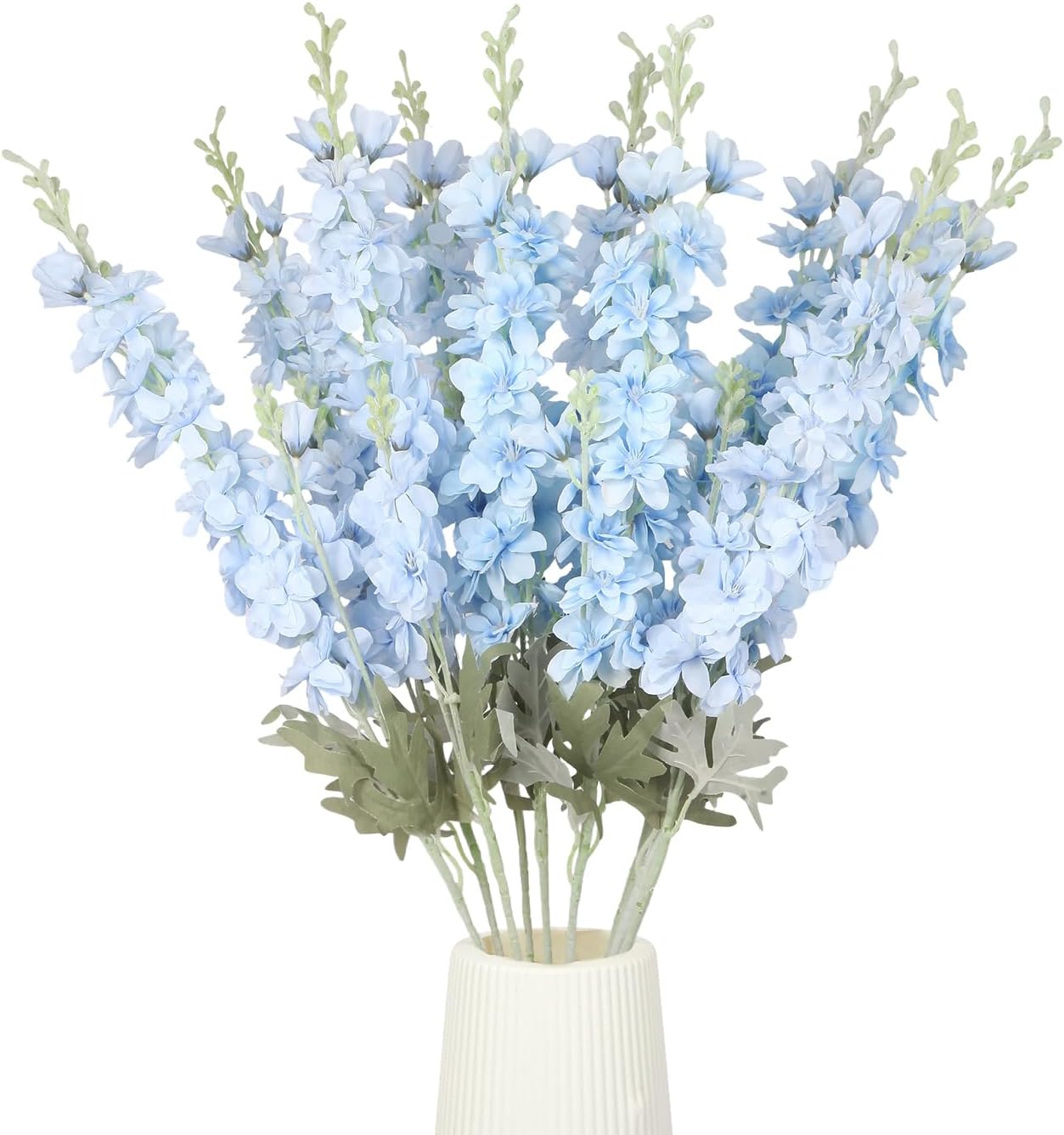 Purple Delphinium Artificial Flowers 10PCS Larkspur Fake Flowers 34.6in Long Stem Faux Silk Flowers Bulk for Tall Vase for Home Wedding Floral Arrangement Centerpiece Table Decorations (purple)