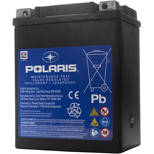 Polaris 12V 14Ah Sealed Rechargeable Battery for Specific Sportsman, Scrambler, ATP, Trail Boss, RANGER EV Models and More, ETX15, 190A CCA, Spill Proof, Maintenance Free UTV, ATV Battery - 4011138