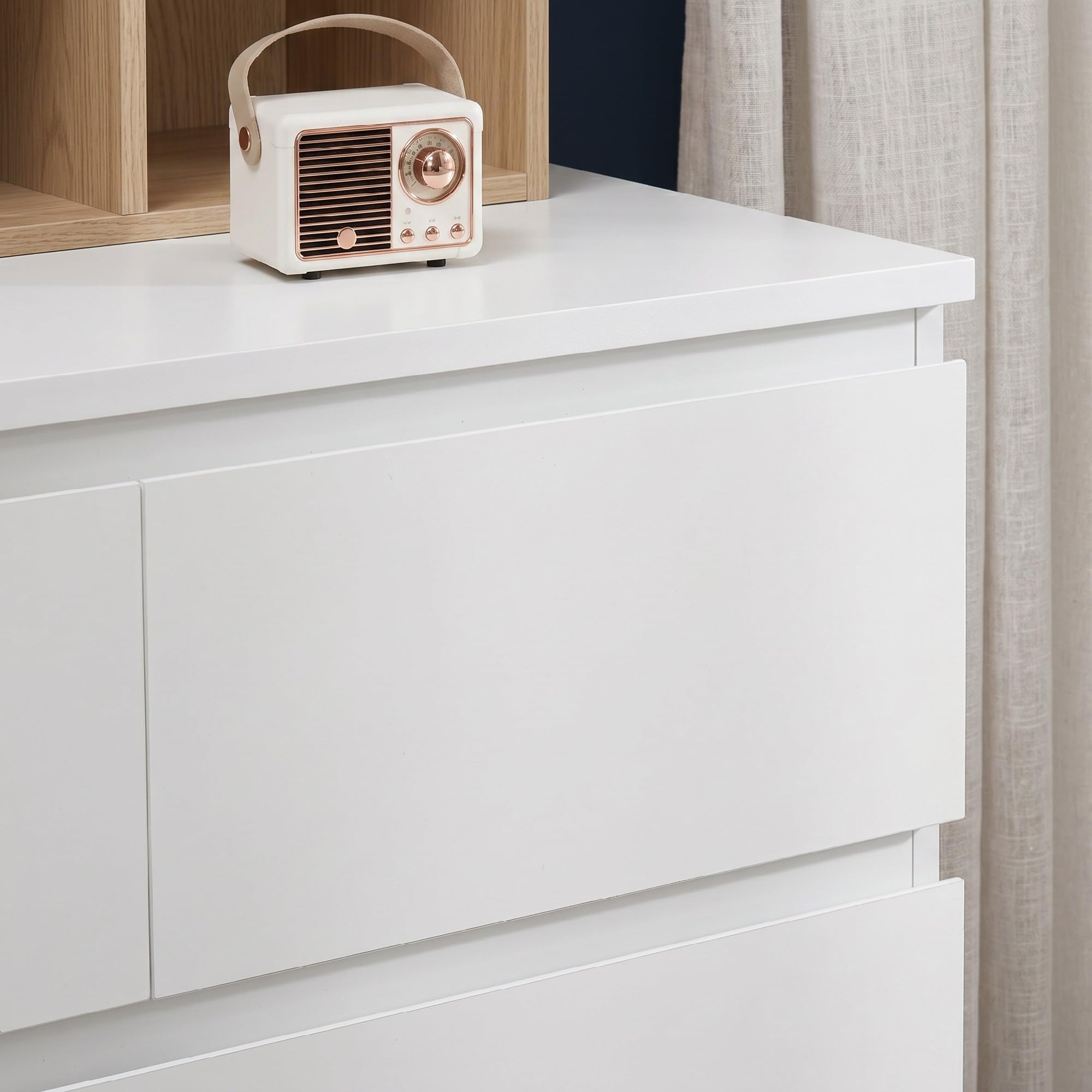 HOMCOM Cassettiera 6 Cassetti Design Antiribaltamento 80x39x115 cm Bianco | Mobile Contenitore, Legno Truciolato, Camera da Letto