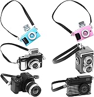 Vista 1 de ONEST 6 piezas de mini cámaras para accesorios de muñeca, adorno de cámara en miniatura, mini casa de muñecas, cámara vintage de utilería para mini