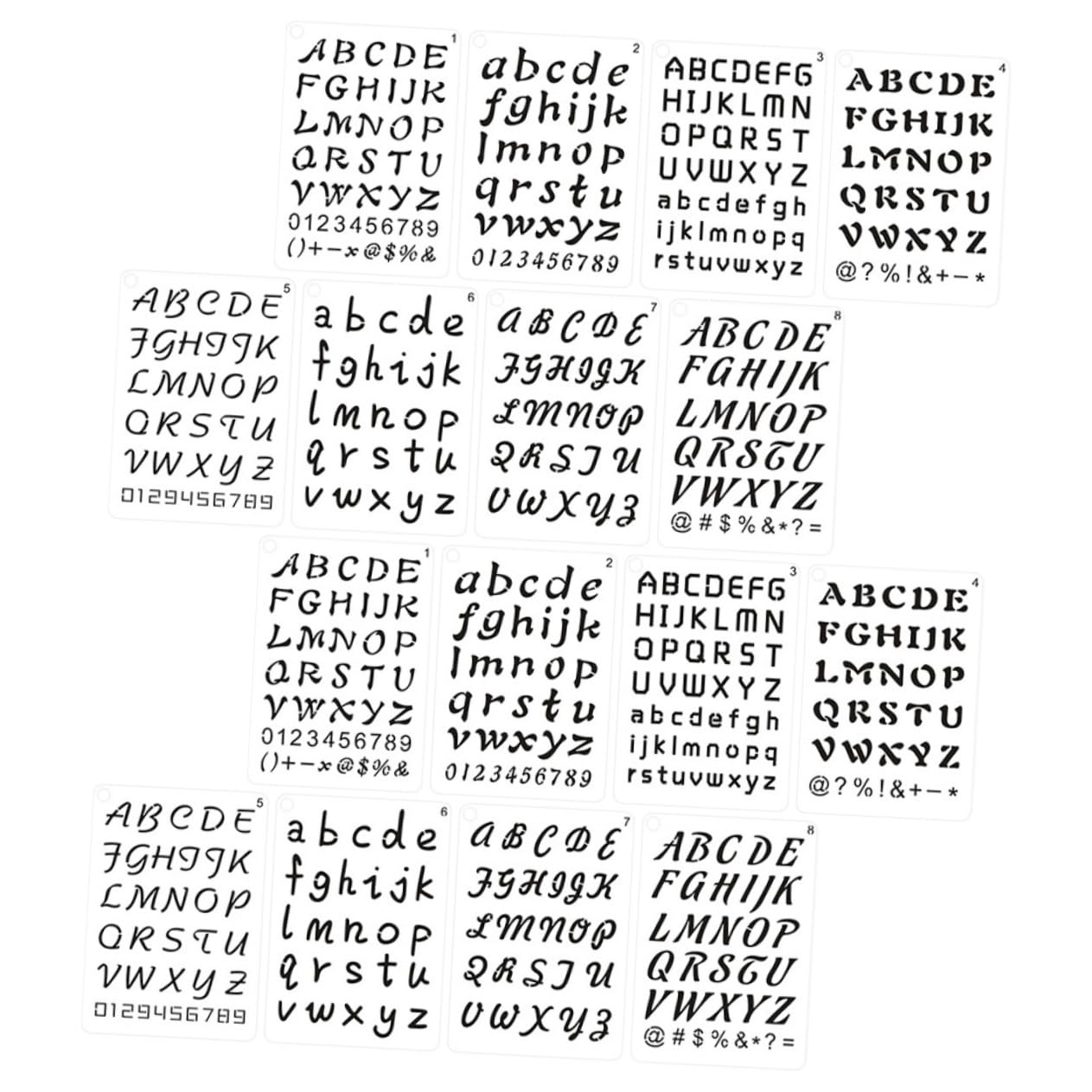 TEHAUX 96feuilles Pochoirs De Lettres Et Chiffres Pet De Stencils Pour Décoration Peinture Artisanat Et Bricolage