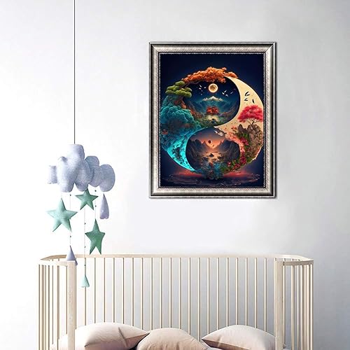 Miniatura 4 de JAKI Kit de pintura de diamantes de árbol de la vida para adultos, kits de arte de diamantes de árbol para adultos, kits de arte de gemas para