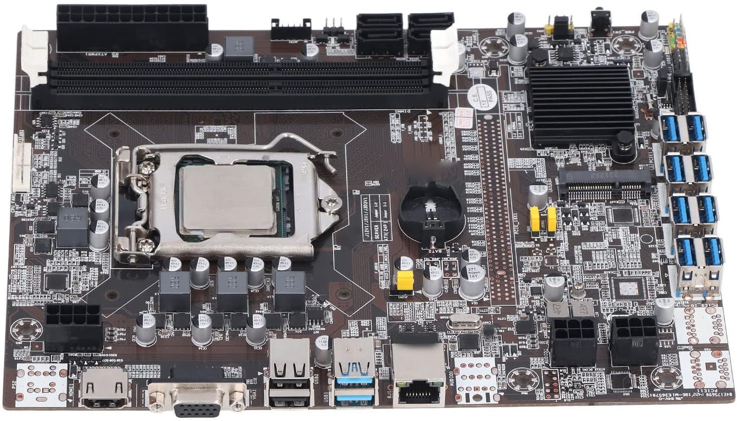 B75 マザーボード、ETH BTC マイニング用 DDR3 マザーボード、デュアルコア CPU を備えた 8 USB3.