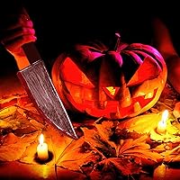 Vista 6 de Cuchillo de carnicero de Halloween, 2 unidades, cuchillo clásico de película de terror, cosplay, accesorios de goma para Halloween