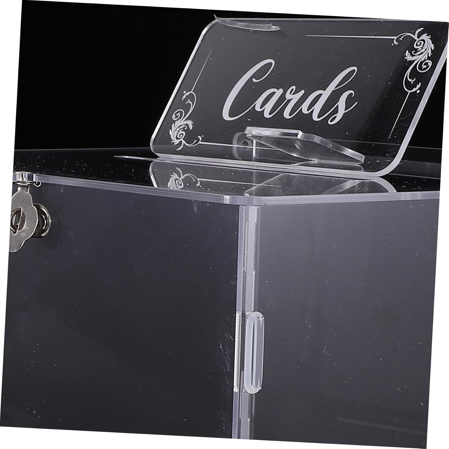 Acrylic Wedding Card Box with Lock Transparent Container for Cards for Weddings Birthdays Showers and Party Decorations Secure Money Card Holder