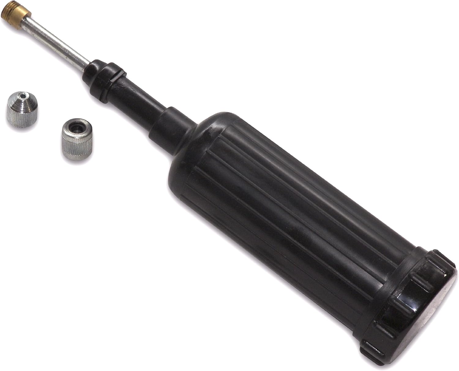 WirthCo Funnel King Push-Style Grease Gun, 80 mL 2.5 oz Capacity, 8 Inch Length, Includes Standard Hydraulic and Flush Style Couplers, Plastic Barrel (32990)