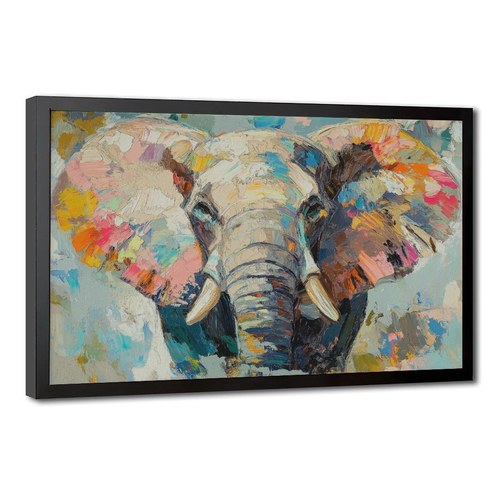 Bareronor Watercolour Elephant Poster Canvas Poster Bedroom Decor Landscape Office Room Decor Gift 24" L X 36" W