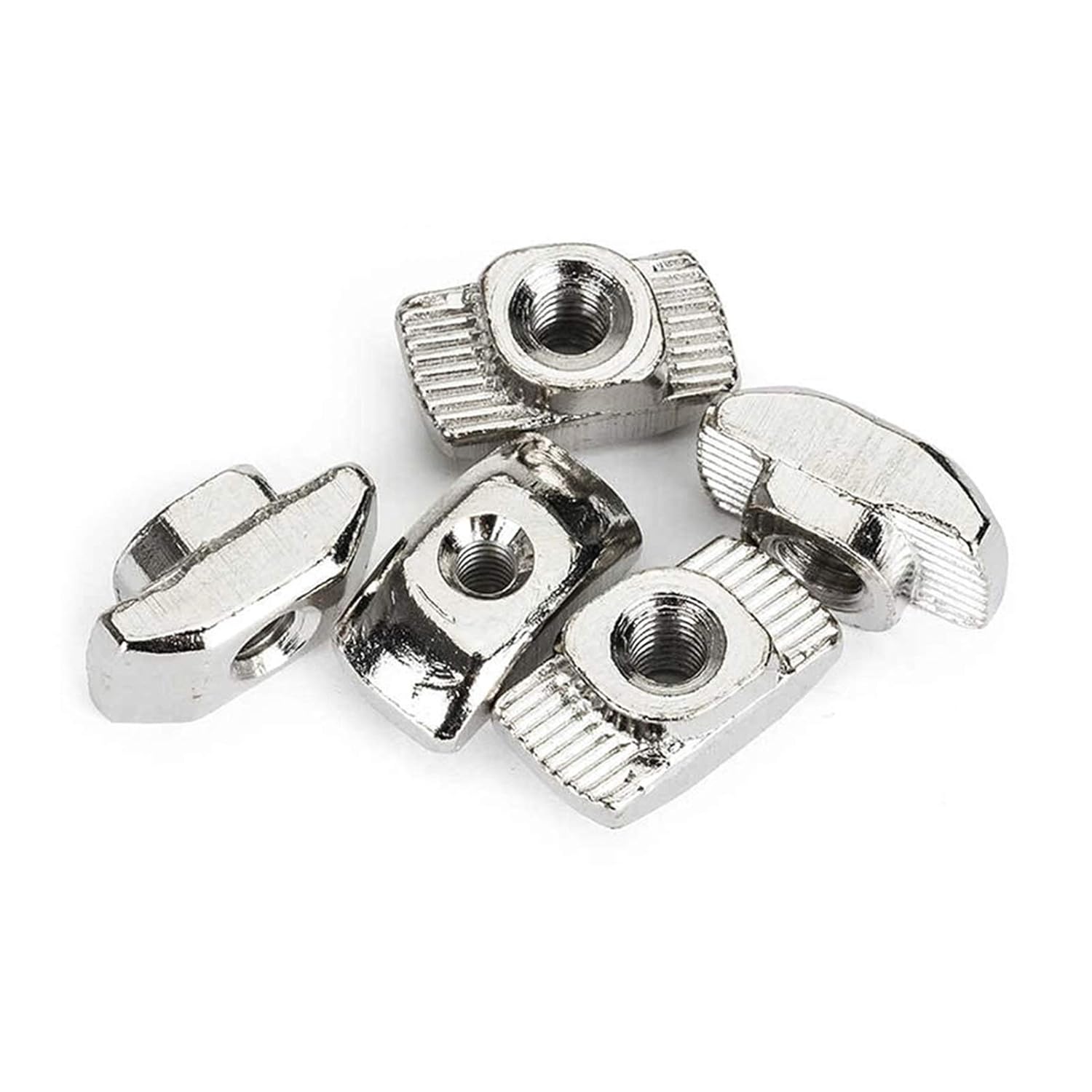 Nuts T-Nuts, 304 Stainless Steel Hammerhead Nuts, Fastener Connectors, M3/M4/M5/M6/M8 for 20 30 40 45 Series Extruded Aluminium Profiles (Color : 100PCS_20 M5)