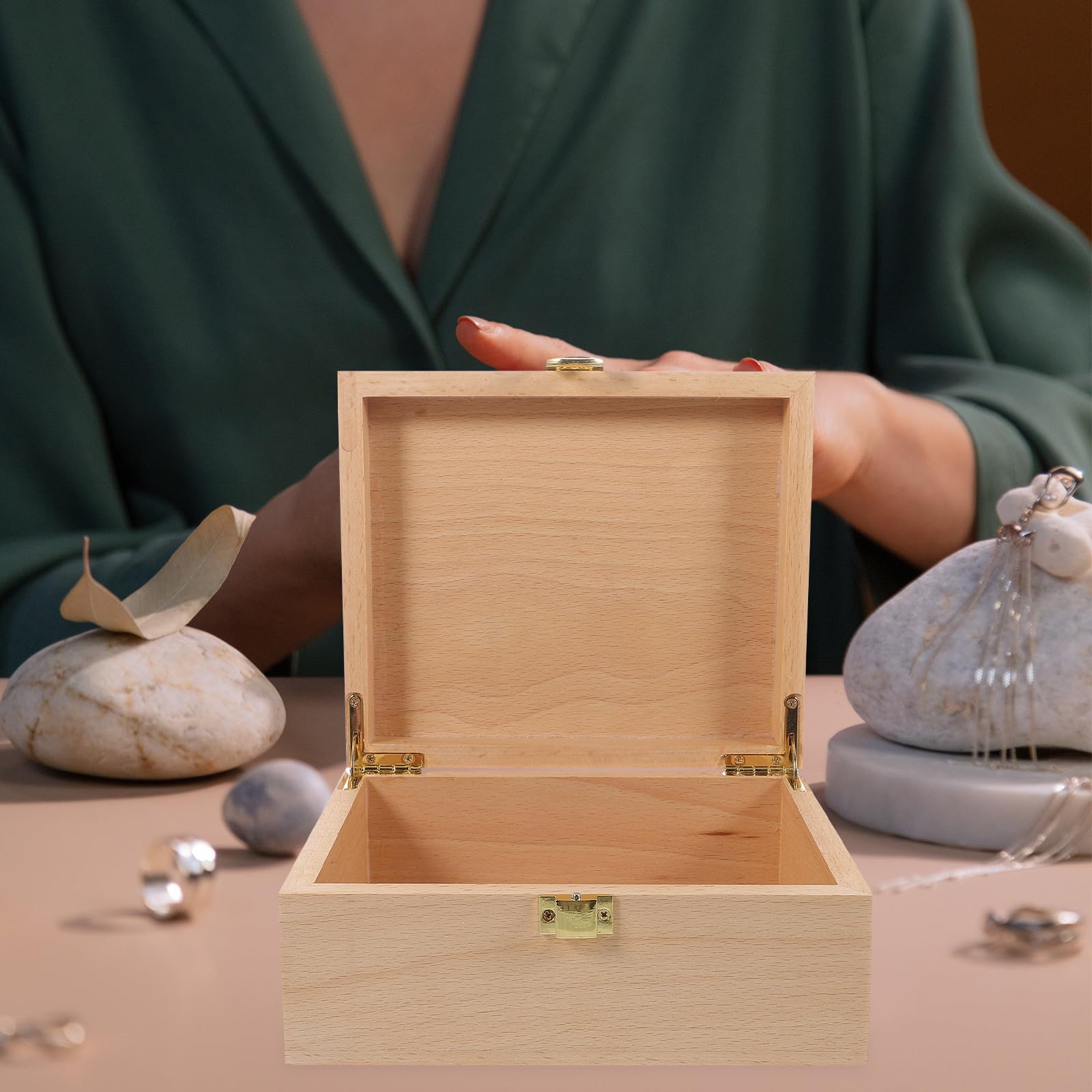 Ciieeo Praktische Holzbox für Schmuck mit Retro Schlossdesign und Glatter Verarbeitung Geeignet als Geschenkbox und Aufbewahrung für Zuhause