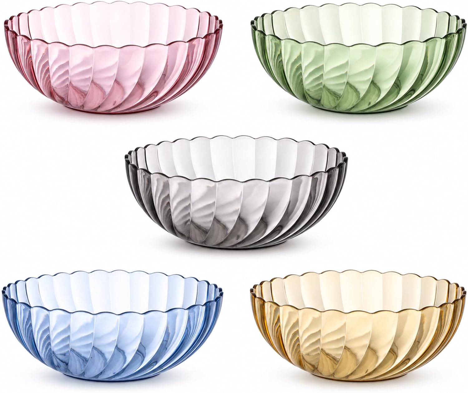 Plastic Serving Bowls 5Pcs 9.1in Large Salad Mixing Chip Bowls