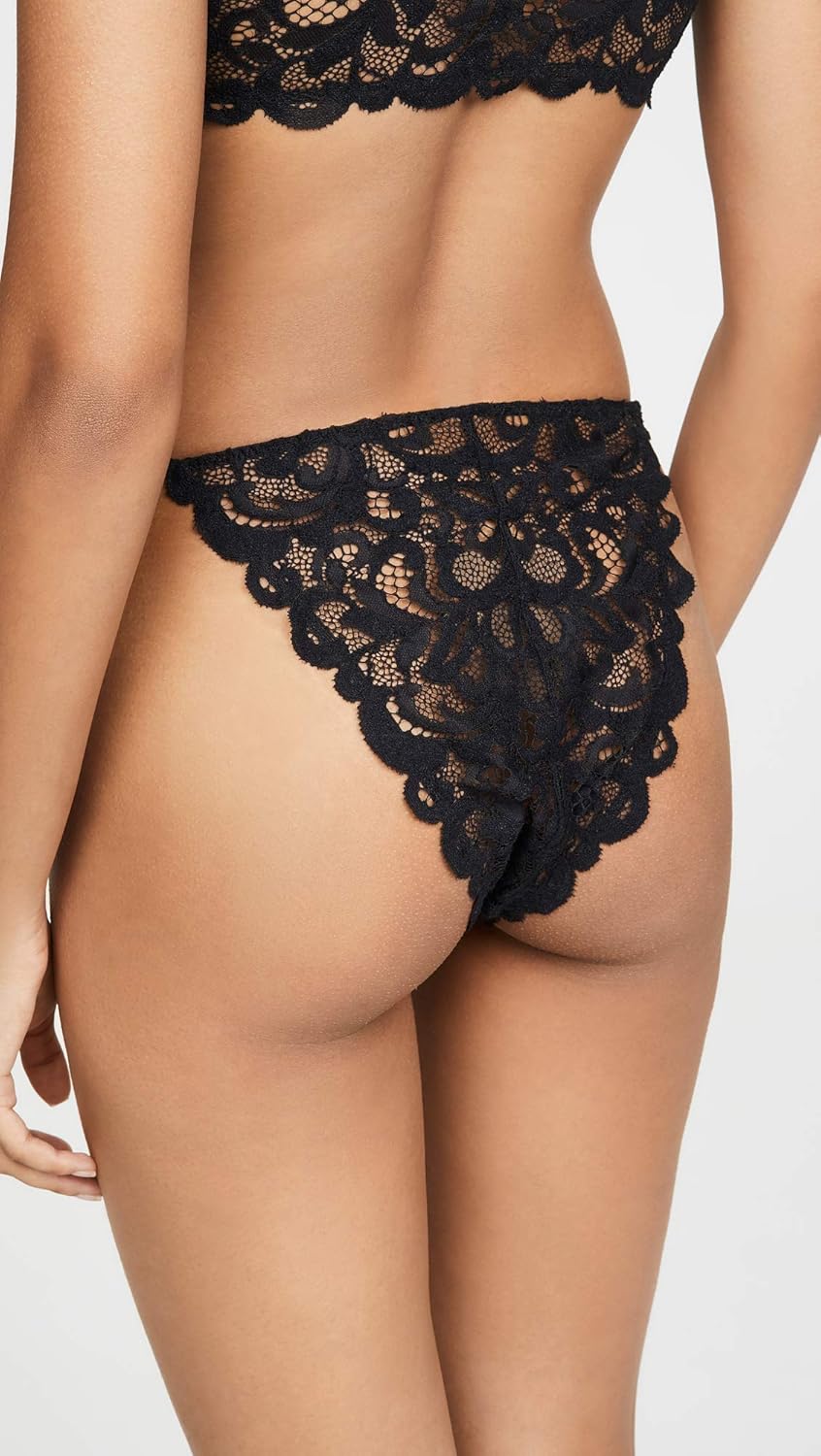 Free People Women's Reese High Rise Tanga Panties, Black, Small