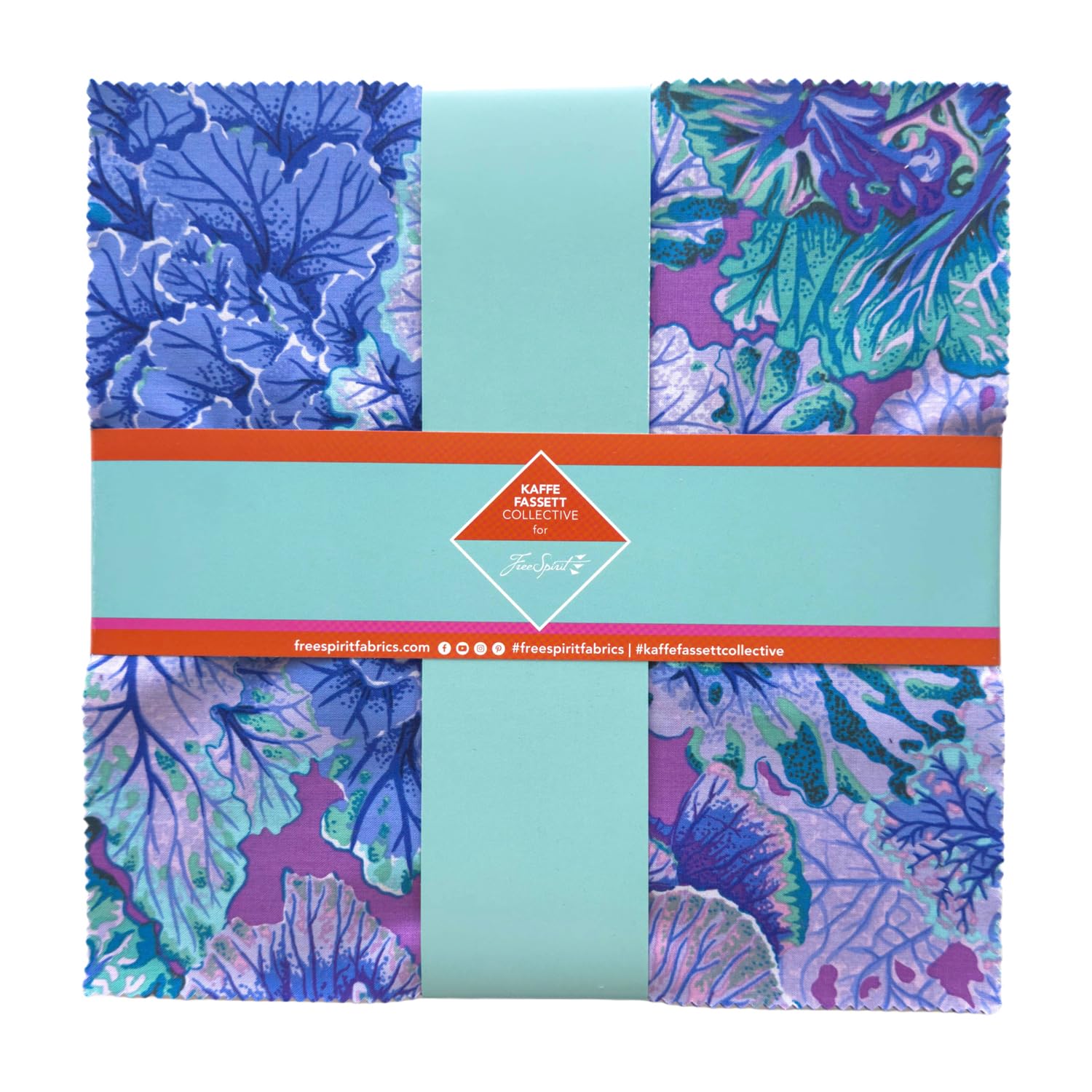 Classics Plus Royal 10 Inch Charm Pack (42 Pieces) by Kaffe Fassett Collective for FreeSpirit (FB610GP.Royal)