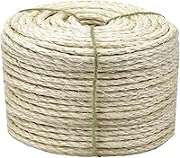 Vista 15 de Cuerda de Sisal Verde, 1/4 Pulgada, 32 Pies, para Rascador de Gatos, Cordel de Cáñamo DIY, 6mm, 10m