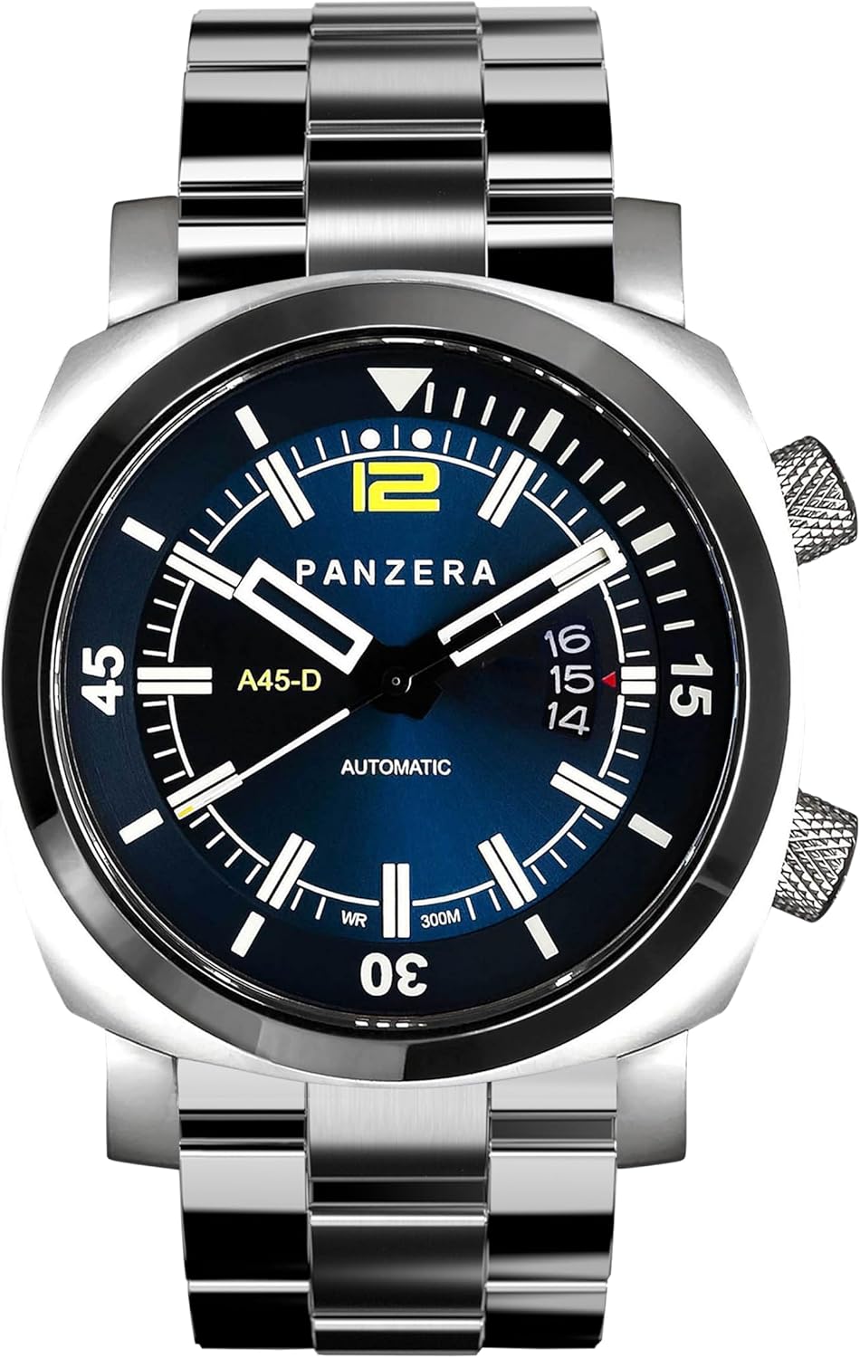 Aquamarine 45D Stainless Steel Divers Watch - 300m Analog Water Resistant Watch - Automatic Wrist Watches for Men - Designed & Assembled in Australia