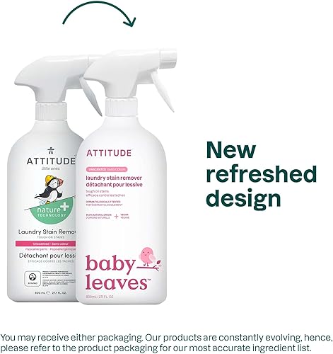 Miniatura 2 de ATTITUDE Removedor de manchas para ropa para bebés, ingredientes a base de plantas y minerales, productos para el hogar veganos y libres de