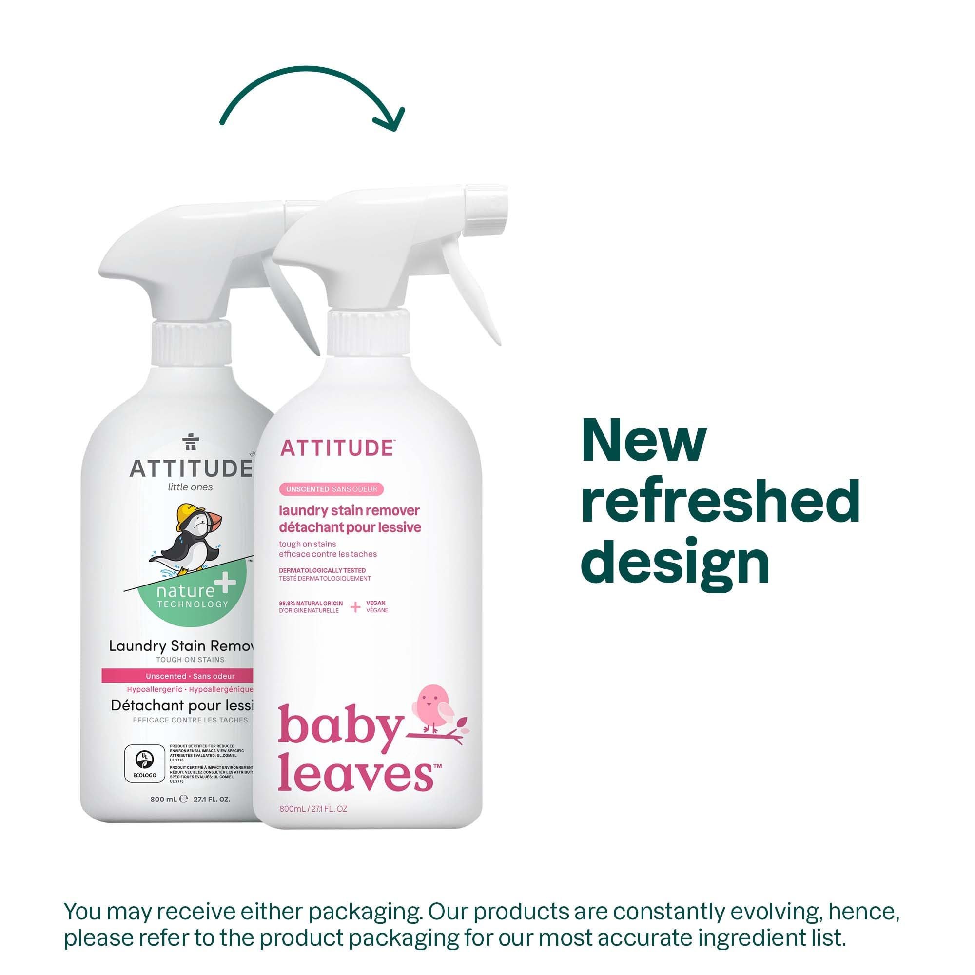 Image secondaire de Détachant Naturel pour Lessive Bébé - ATTITUDE, 800 mL