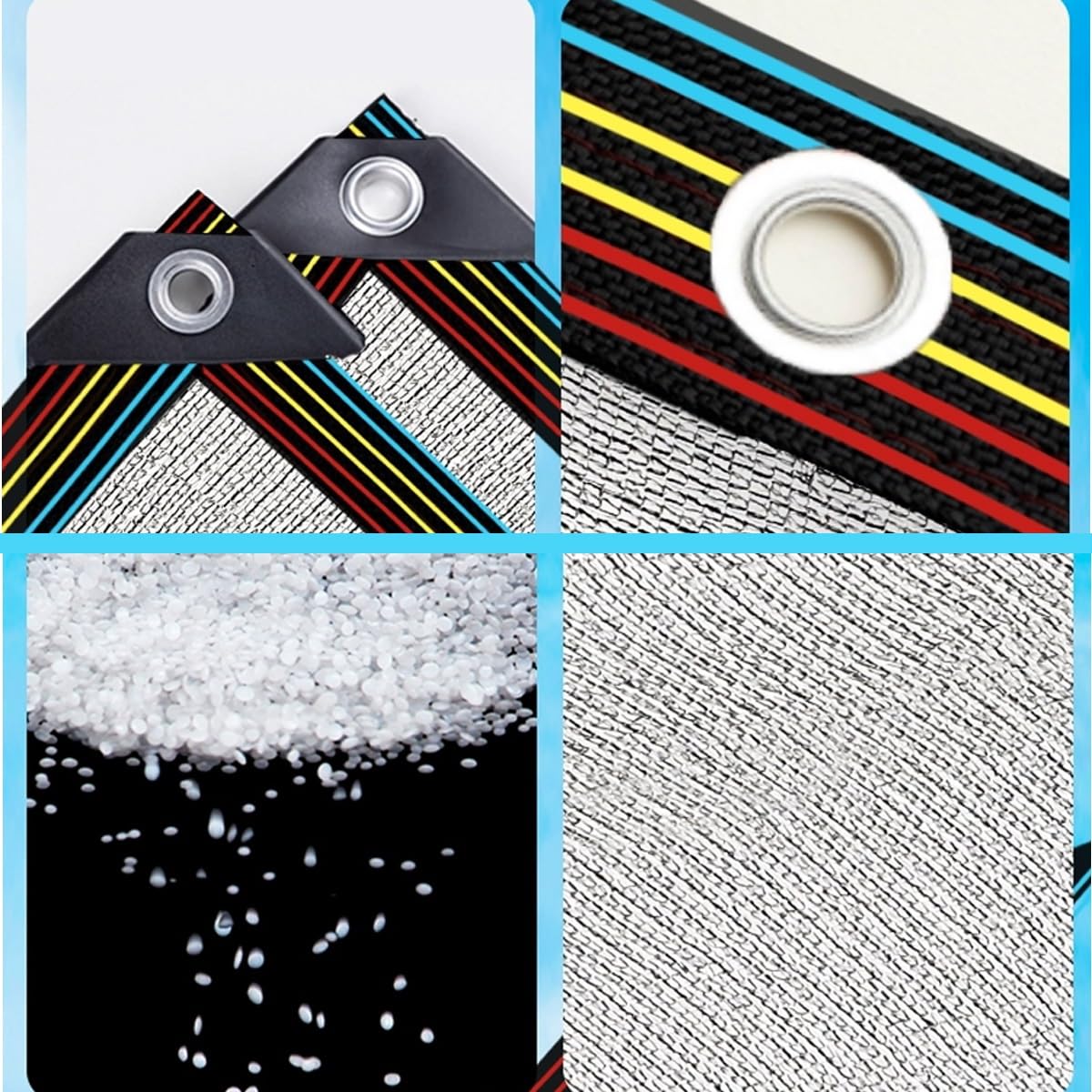 Odblaskowa tkanina dla psa, 3 x 11 m, 99% ochrona przed promieniowaniem UV, do użytku na zewnątrz, z oczkami, pokryty aluminium, siatka z filtrem przeciwsłonecznym, bezpieczna dla zwierząt domowych